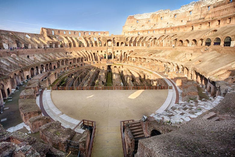 Arena de los gladiadores, en el Coliseo de Roma