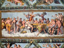 Frescos en el techo de la Villa Farnesina